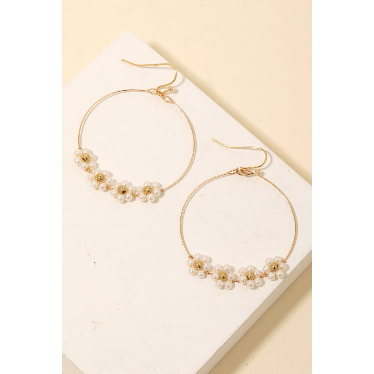 Floral Beaded Circle Cutout Earrings Anarchy Street