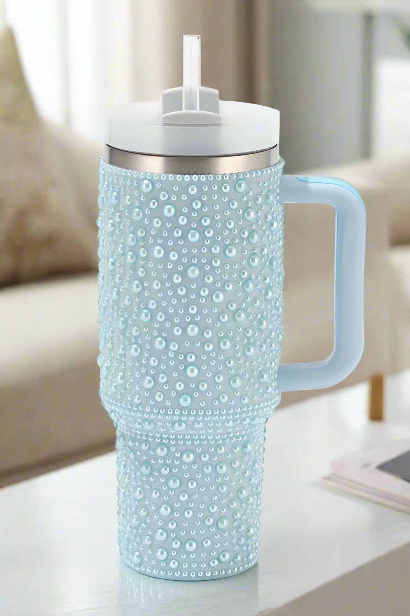 40 oz Blue Pearl Studded Tumbler