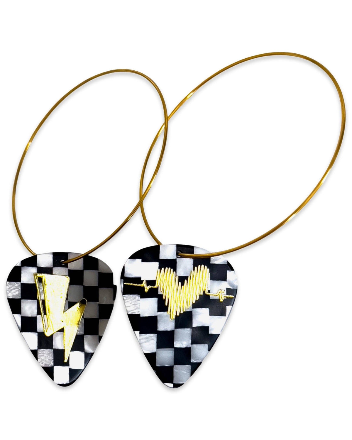 Electric Love Checkerboard Reversible Single Earrings Groupie Love