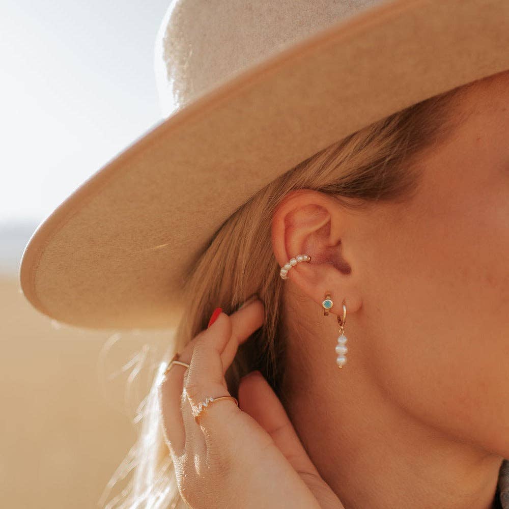Catalina Pearl Hoop Earrings by Mauve Jewelry