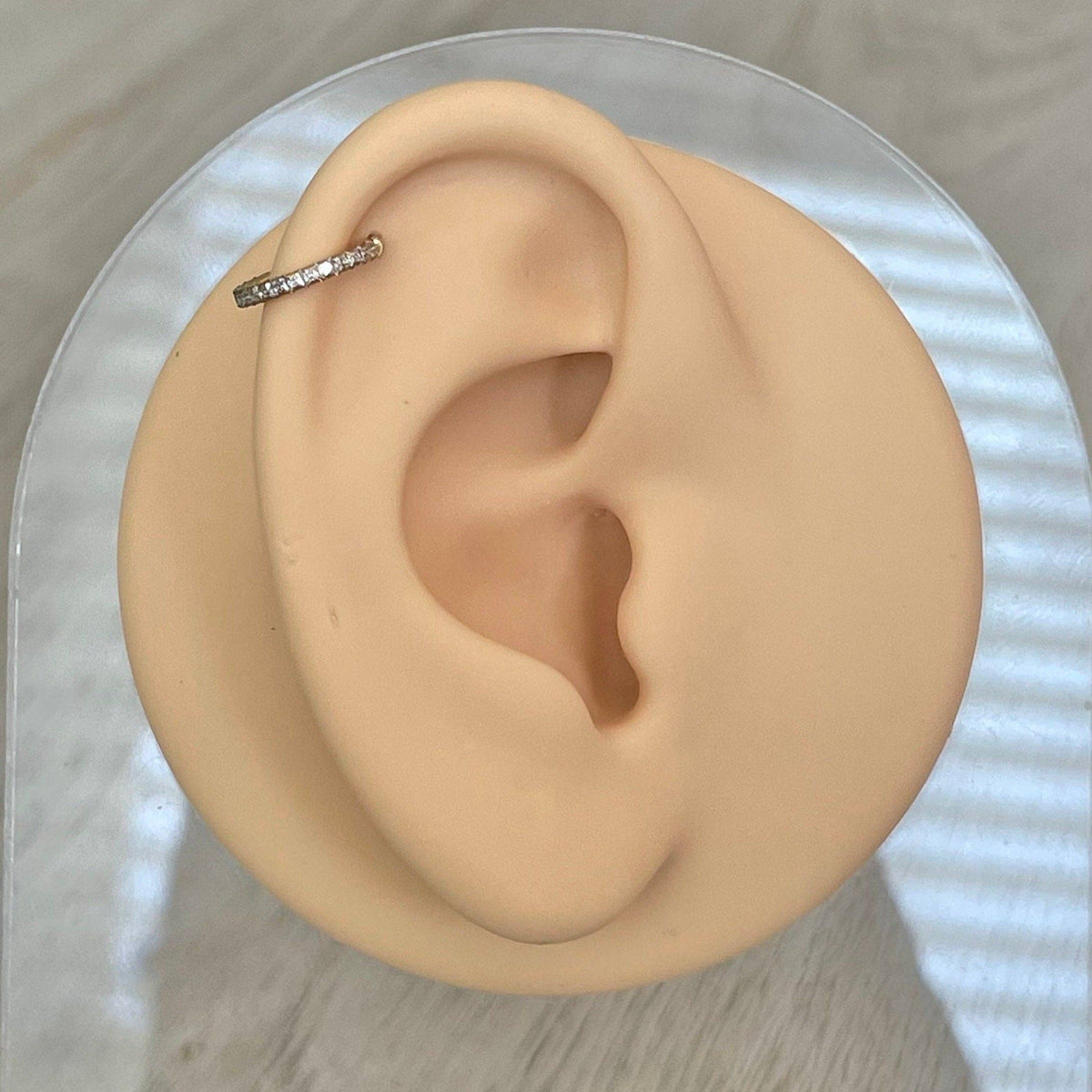 Gold Helix or Conch Cartilage Earring 16G 8mm or 10mm Titanium