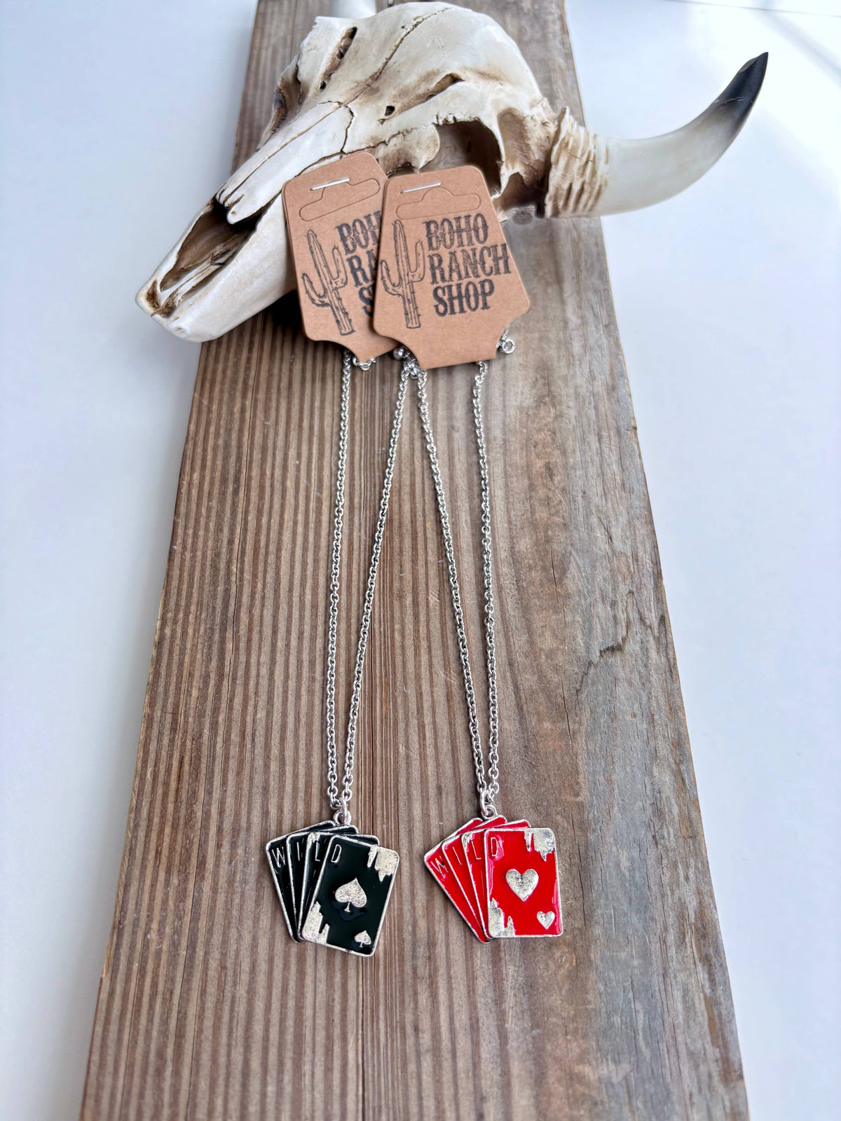 Playing Card "WILD" Pendant Link Chain Necklace