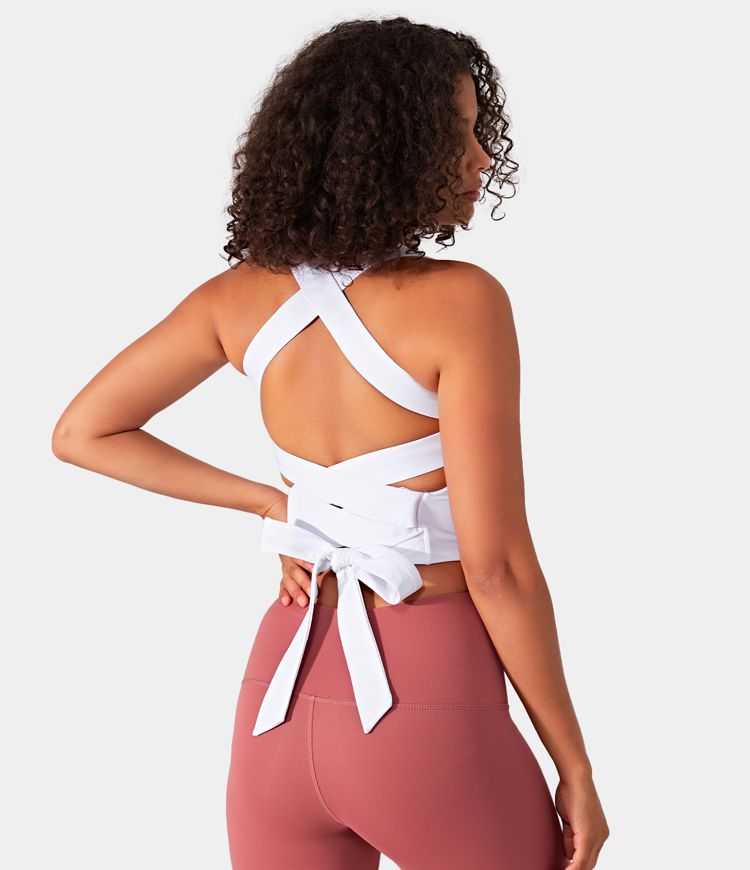 Airy Backless Padded Crisscross Top Halara