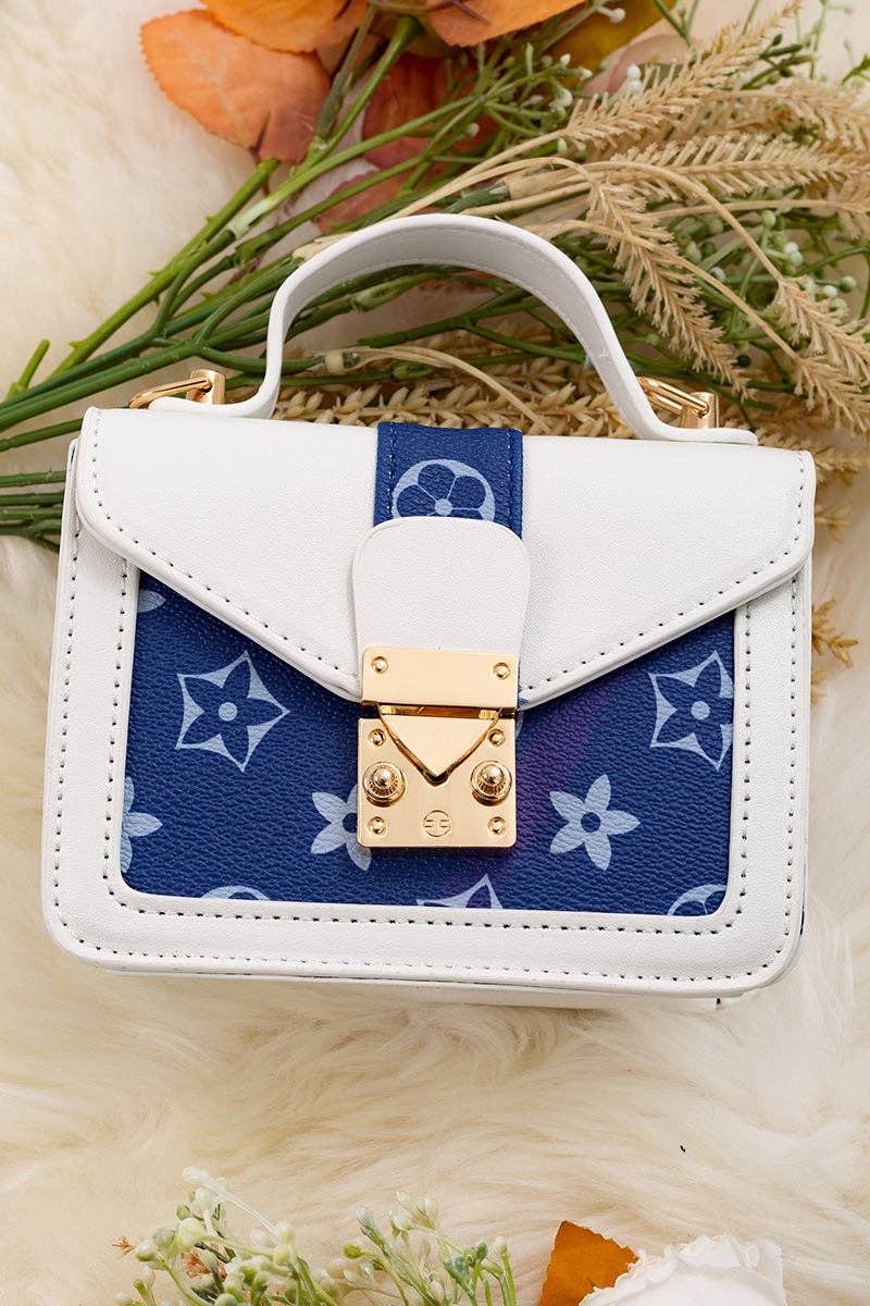 White and Navy Blue Inspired Mini Purse
