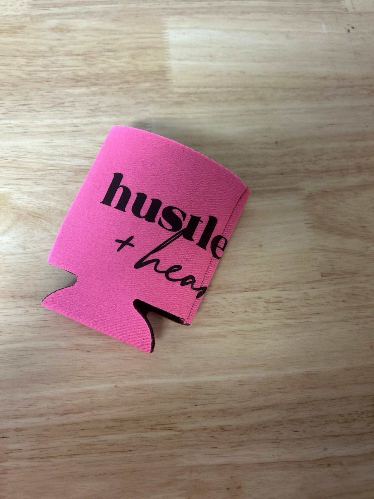 Hustle & Heart Drink Koozie Holder Pink