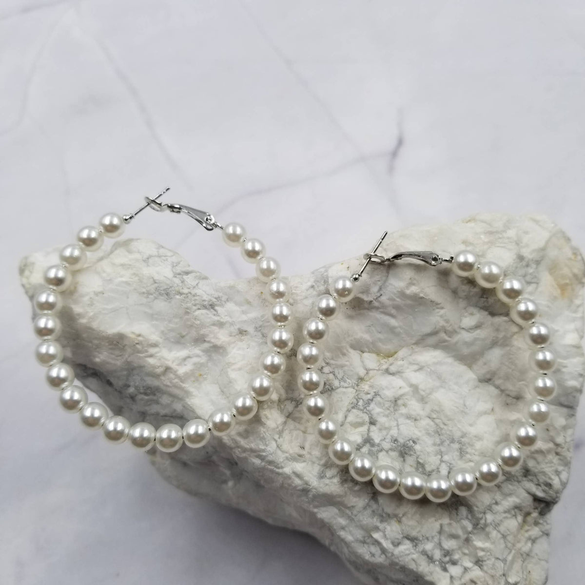 Pearls Beaded Hoop Earring