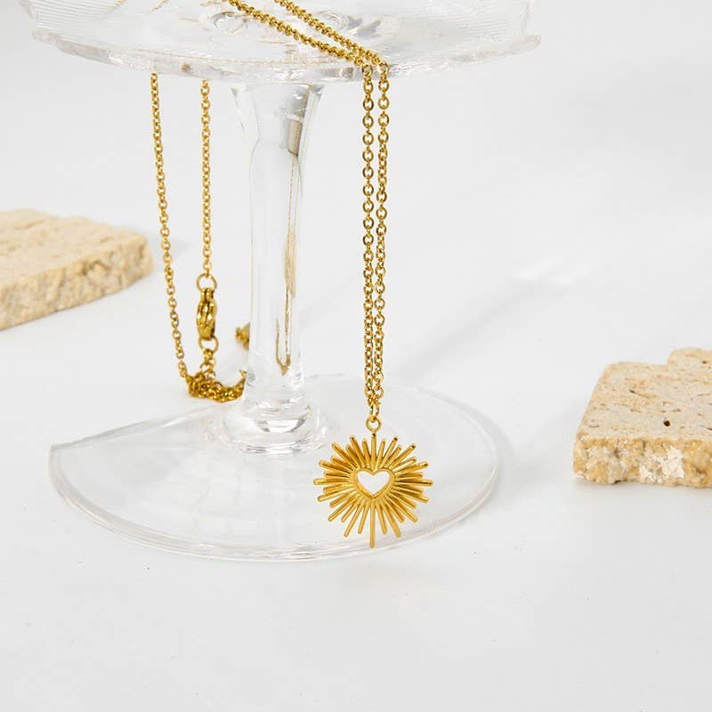 18K Stainless Steel Tarnish Free Heart Necklace