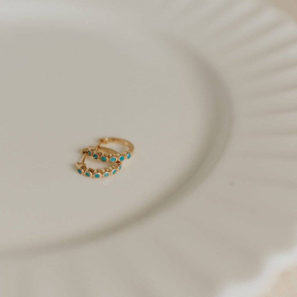 Gaby Turquoise Hoops Gold or Silver by Mauve