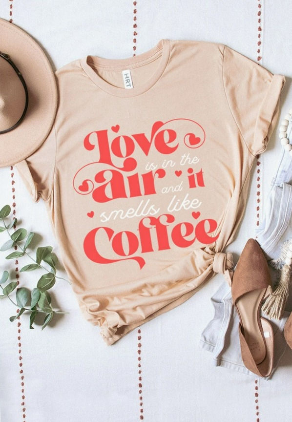 Love N Coffee Short Sleeve Graphic Tee