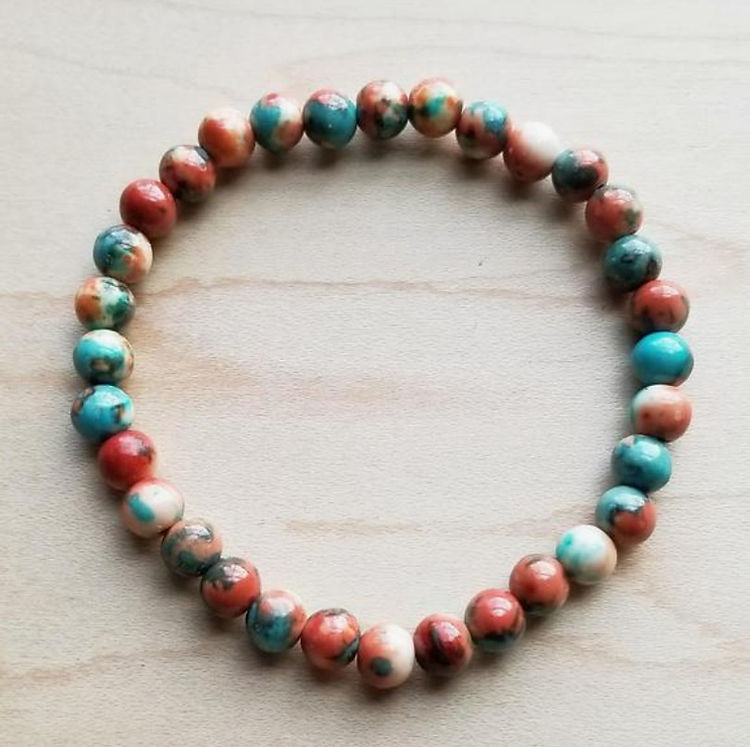 Multi Colored Turquoise Stretch Beaded Bracelet My Store
