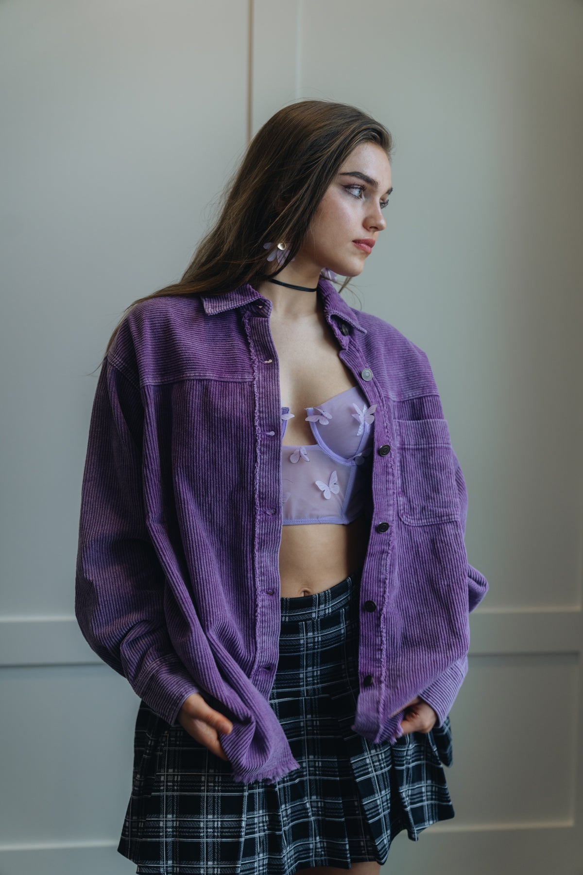 Washed Corduroy Oversized Fall Winter Shacket by La Miel