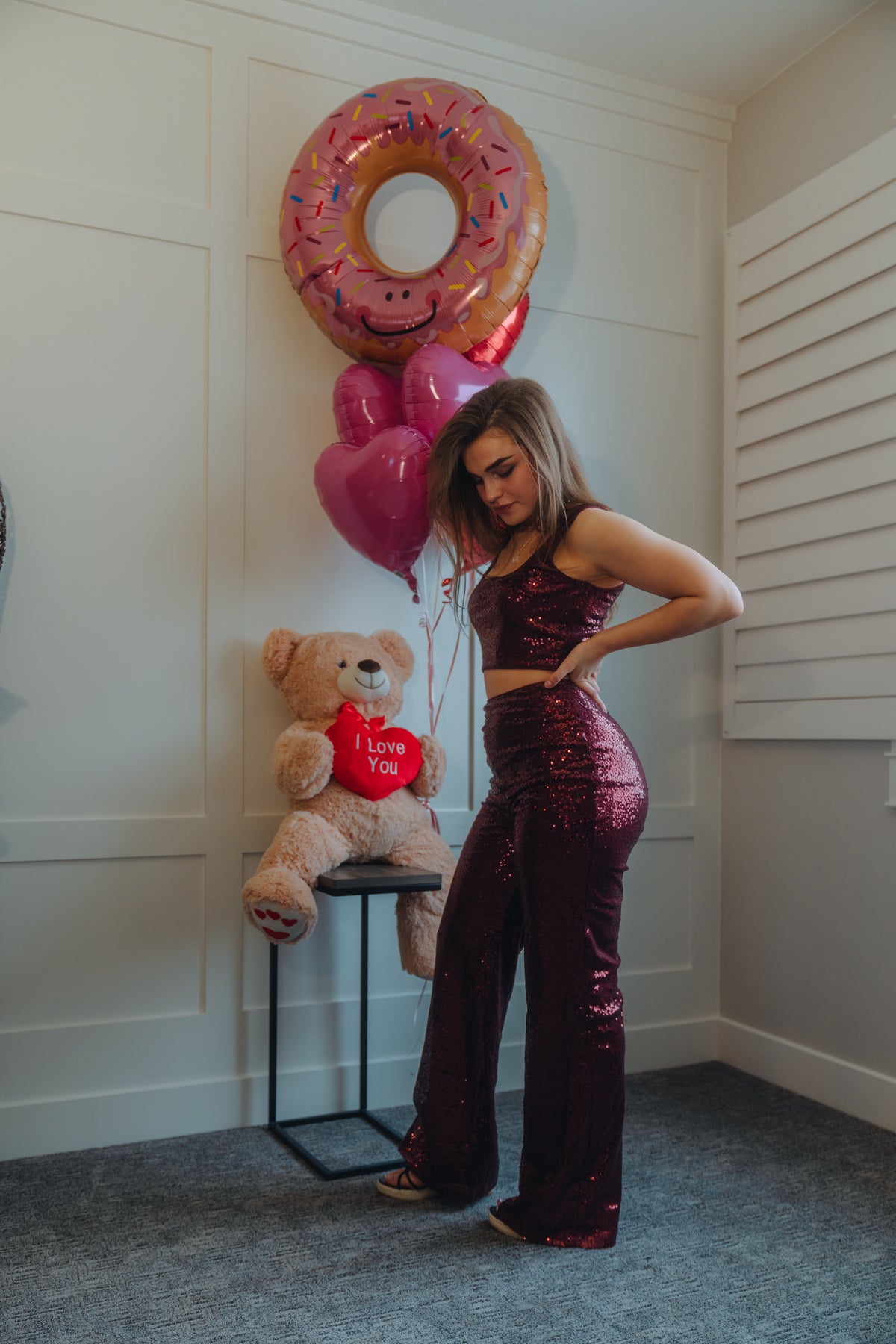 Conjunto de pantalón y top corto con lentejuelas Mi tienda