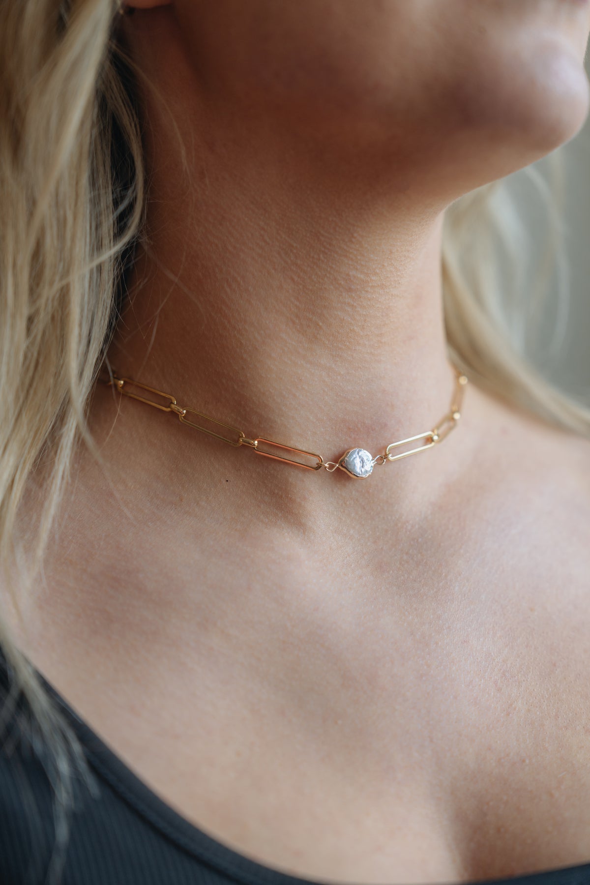 Baroque Pearl Link Choker by Toasted Jewelry