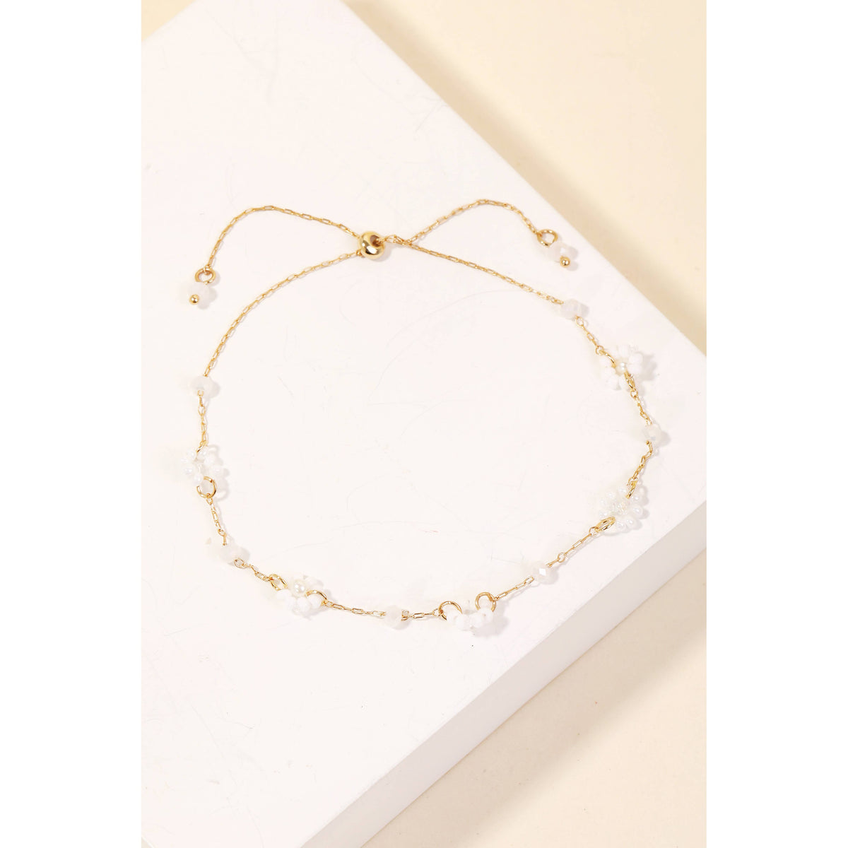 Beaded Flower Station Chain Bracelet Anarchy Street