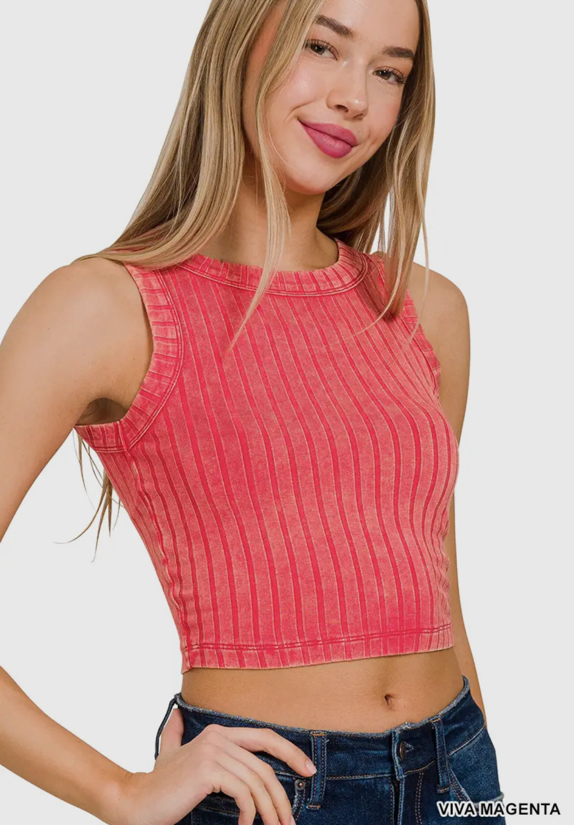 Zenana Ribbed Buttery Soft Tank Crop Top