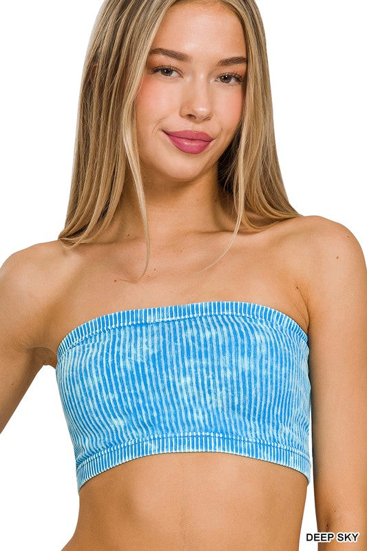 Washed Ribbed Seamless Tube Top Zenana in Multiple Colors