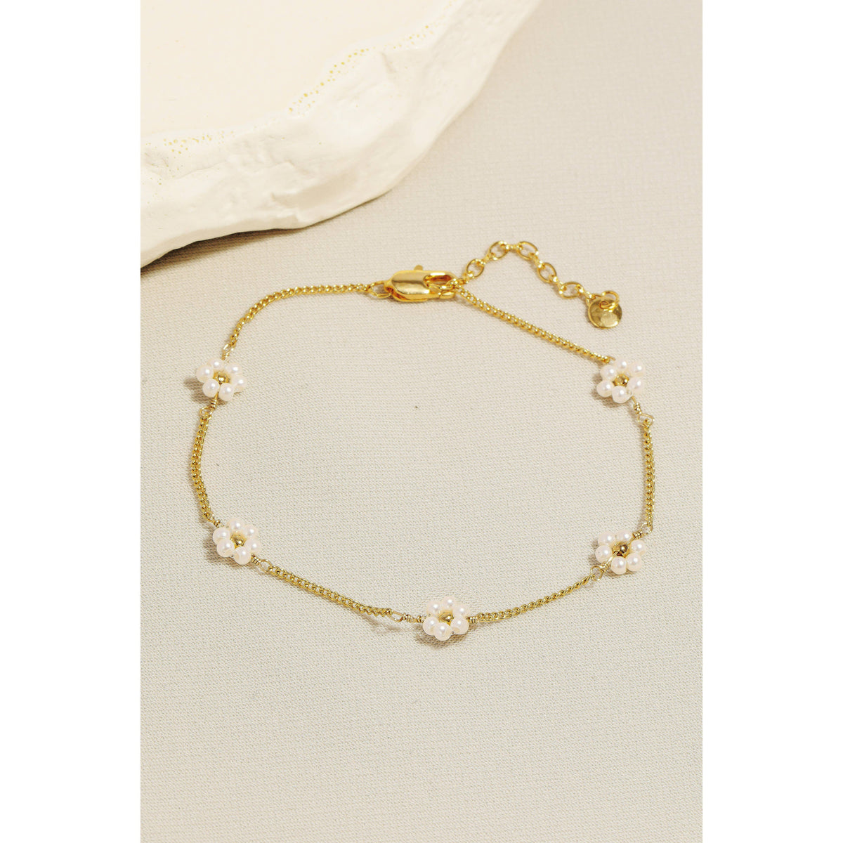 Dainty Chain Flower Bead Bracelet Anarchy Street