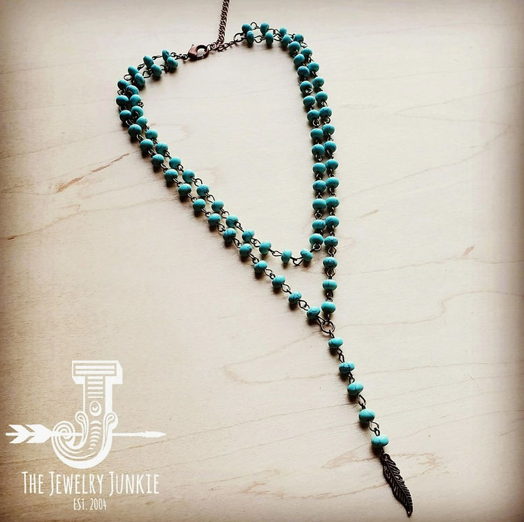 Double Strand Lariat Turquoise Necklace The Jewelry Junkie