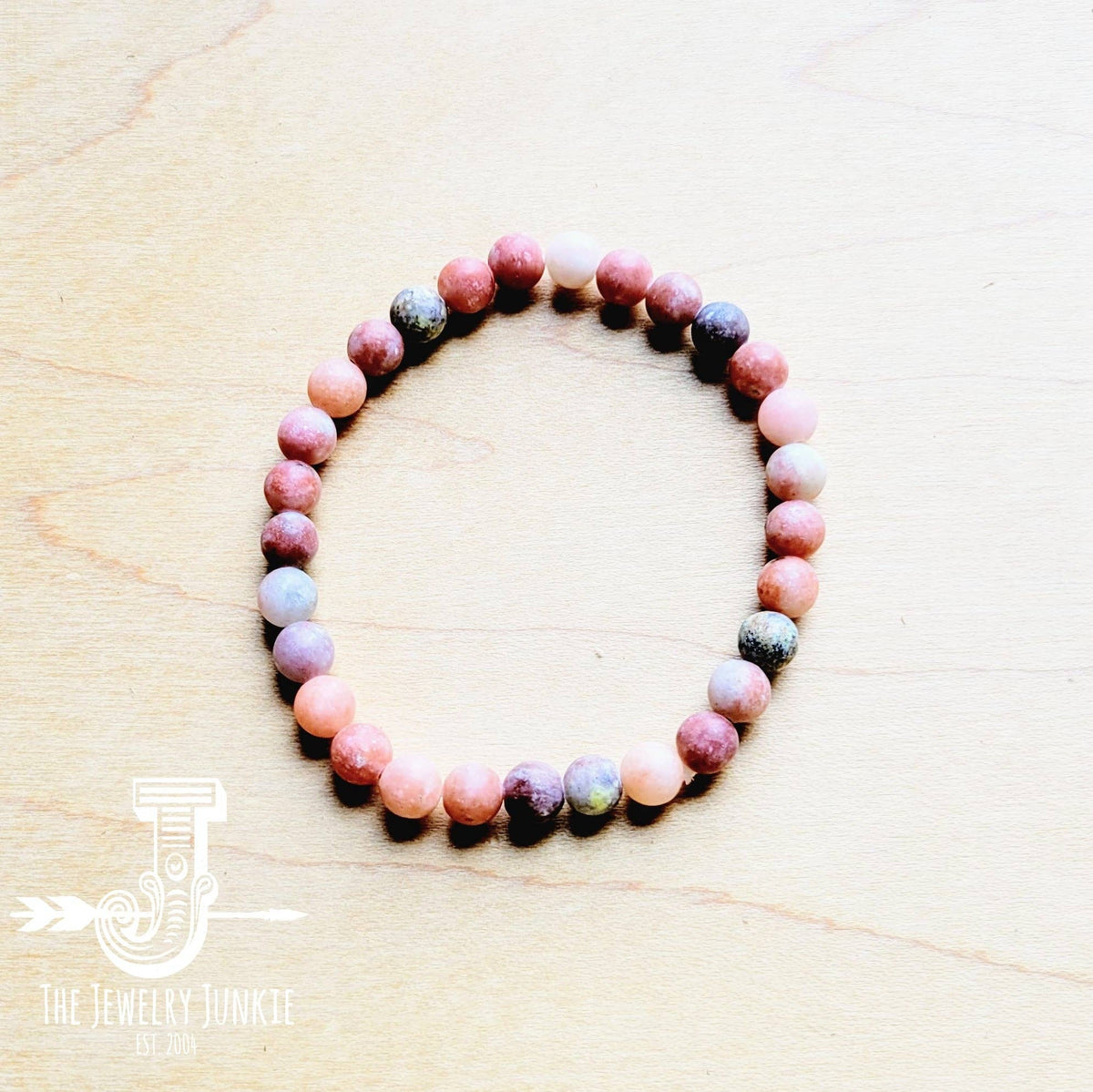 Frosted Marble Jasper Beaded Stretch Bracelet The Jewelry Junkie