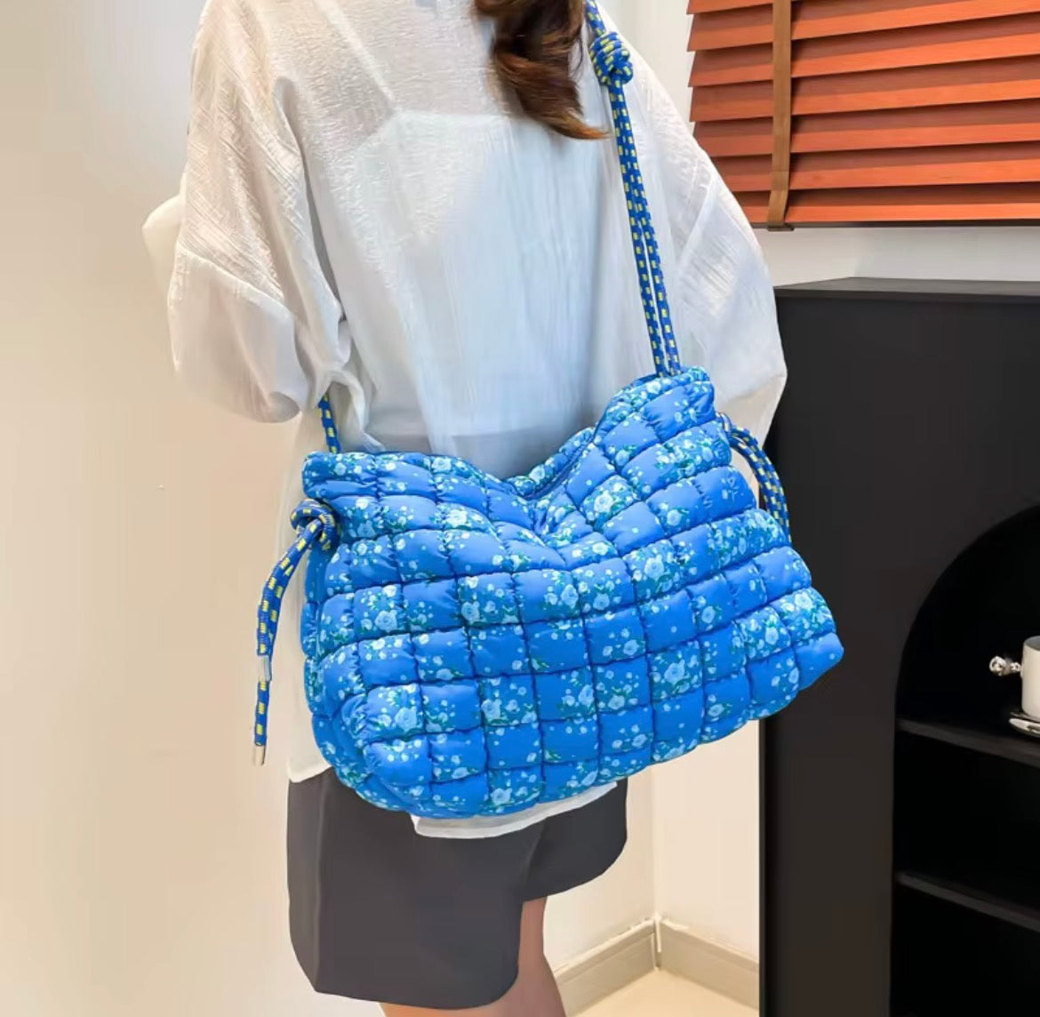 Oversized Quilted Carryall Tote Bag