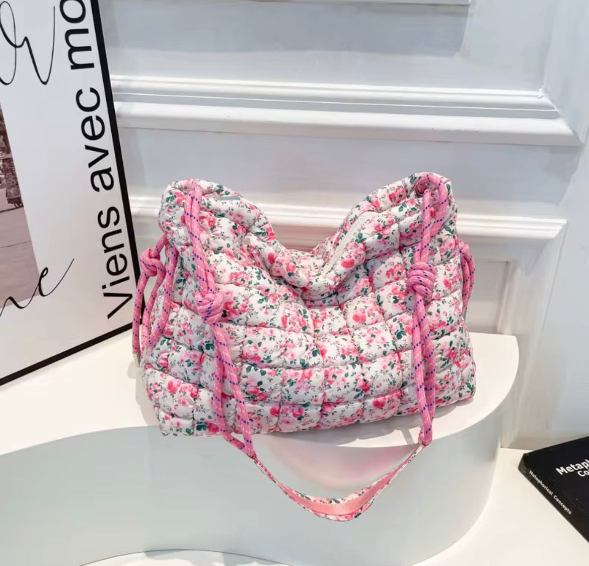 Oversized Quilted Carryall Tote Bag