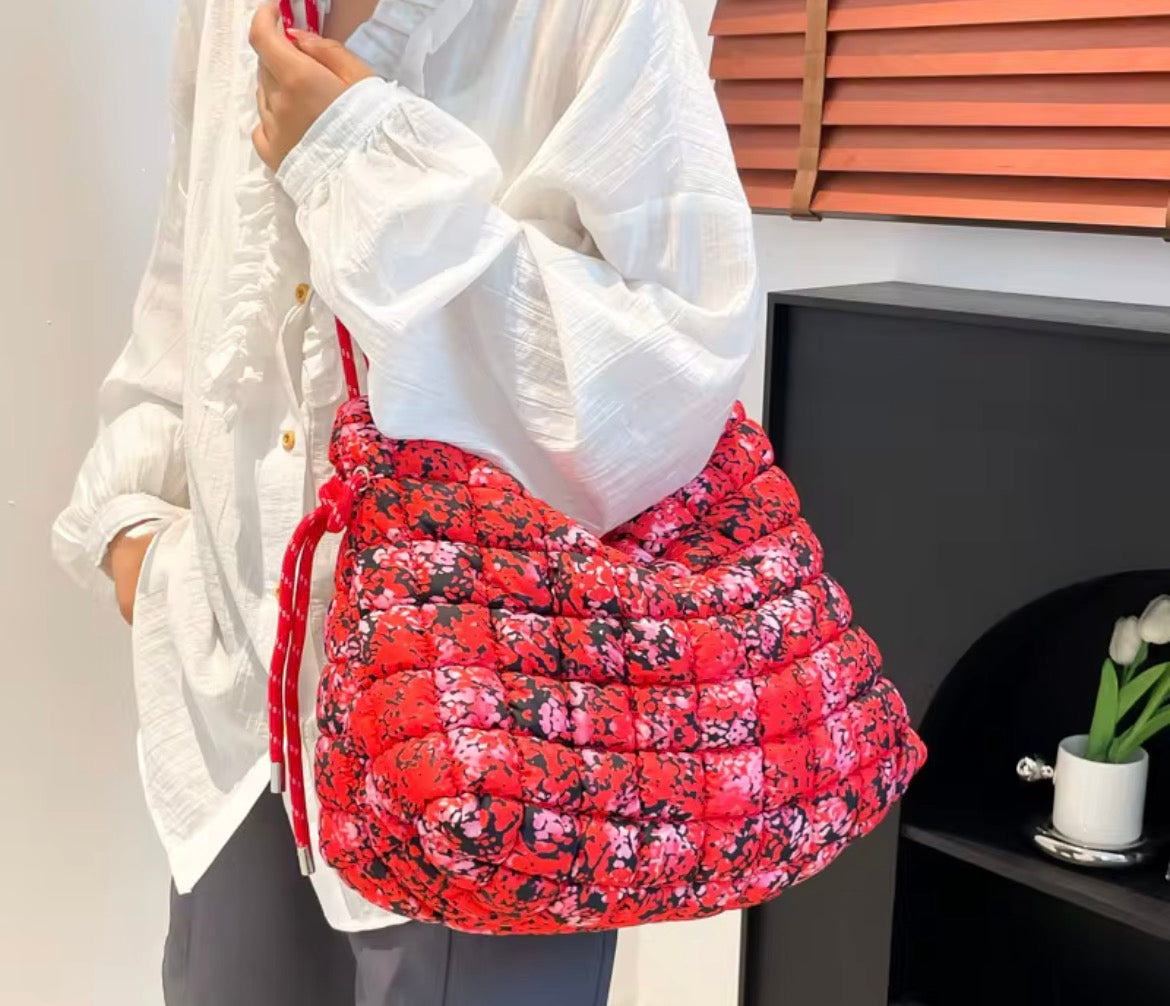 Oversized Quilted Carryall Tote Bag