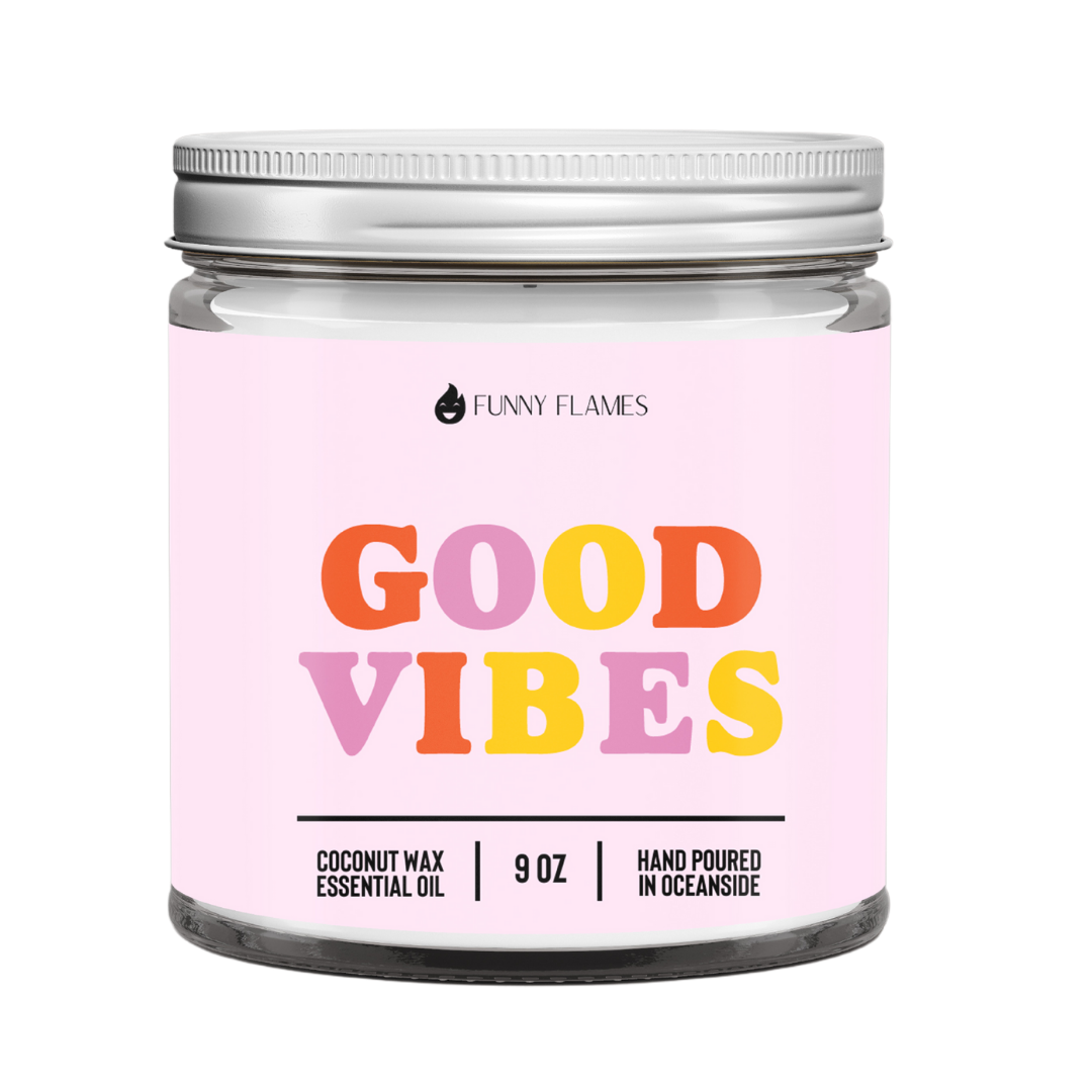 Good Vibes 9oz Funny Flames Candle Melon Scented Funny Flames Candle Co Les Creme