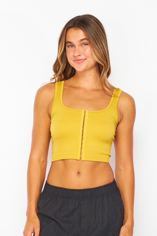 Love Poem Clasp Crop Tank Top in Multiple Colors