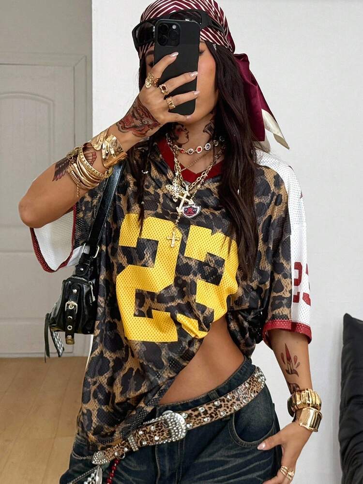Leopard Number 23 Mesh New York Jersey