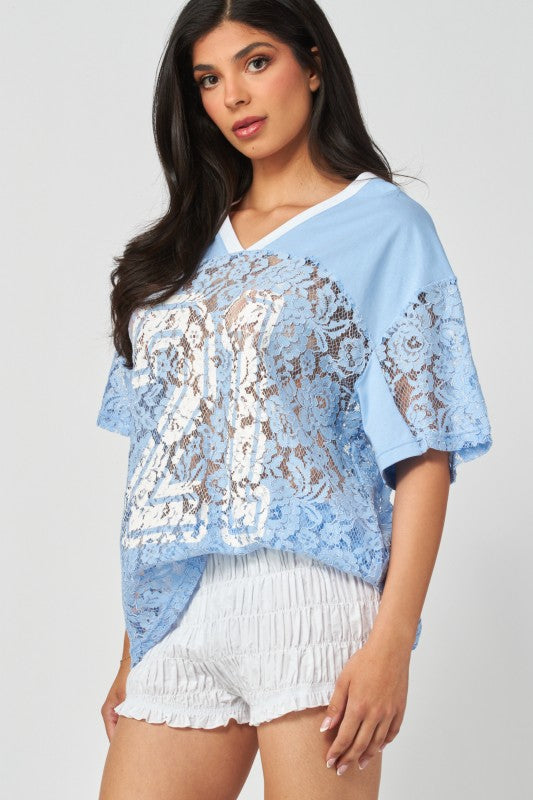 Pastel Lace Number 21 Mesh Jersey