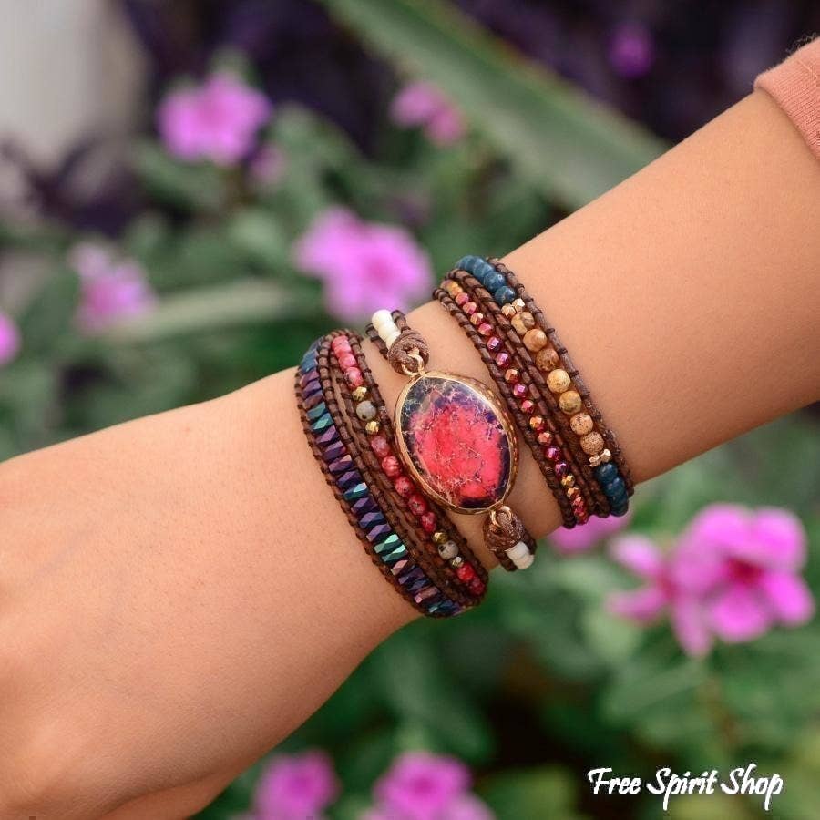 Imperial Jasper Apatite Wrap Bracelet