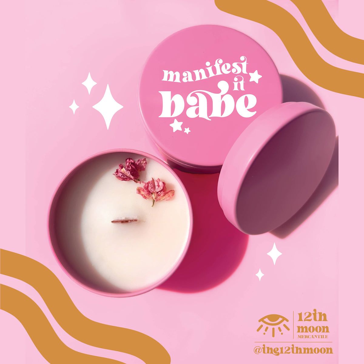 Manifest It Babe Shimmer Candle Aromatherapy All Natural