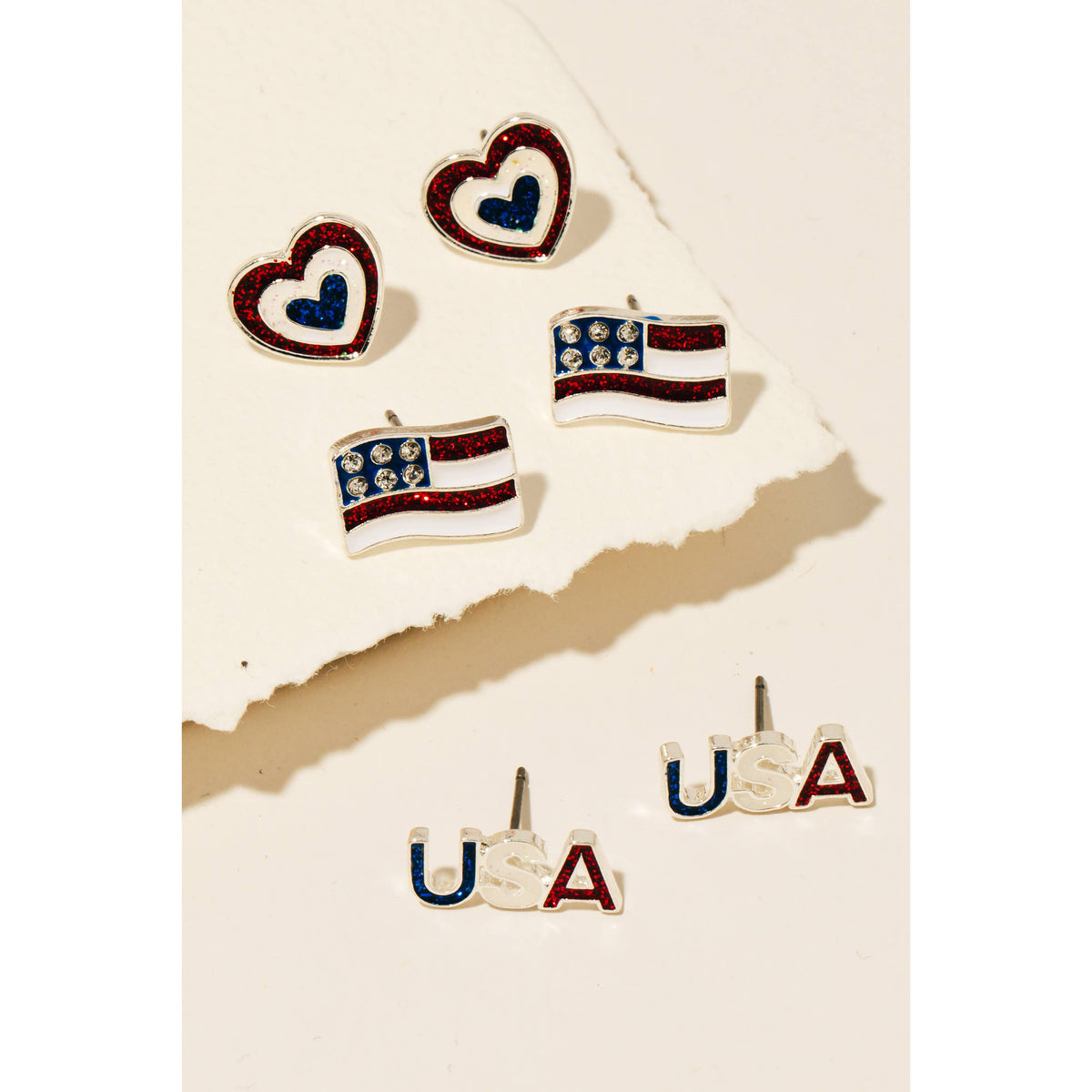 Mixed American Themed Stud Earrings Set Anarchy Street