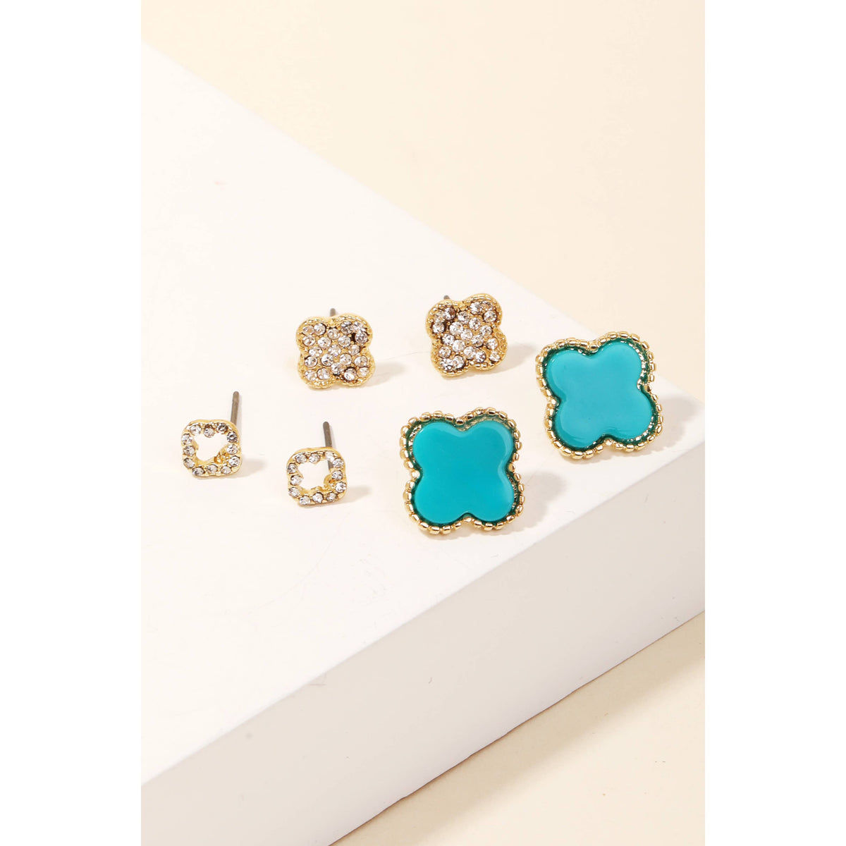 Mixed Clover Stud Earrings Set Anarchy Street