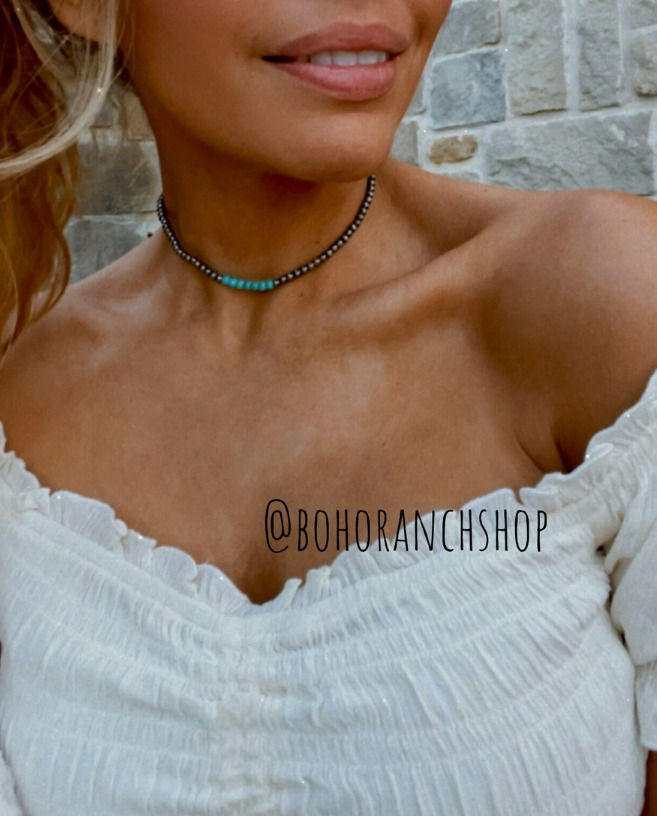 Navajo Bead Choker Necklace Boho Ranch