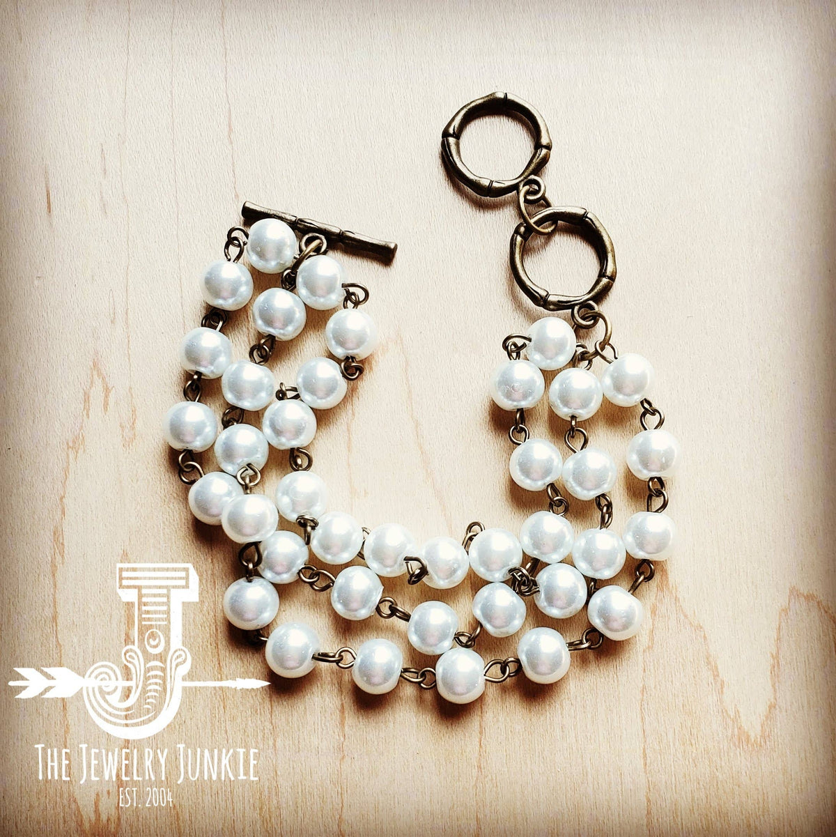 Pearl Triple Strand Bracelet The Jewelry Junkie