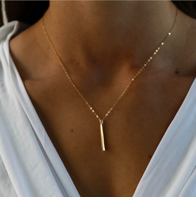 Petite Bar Necklace in Silver and Gold