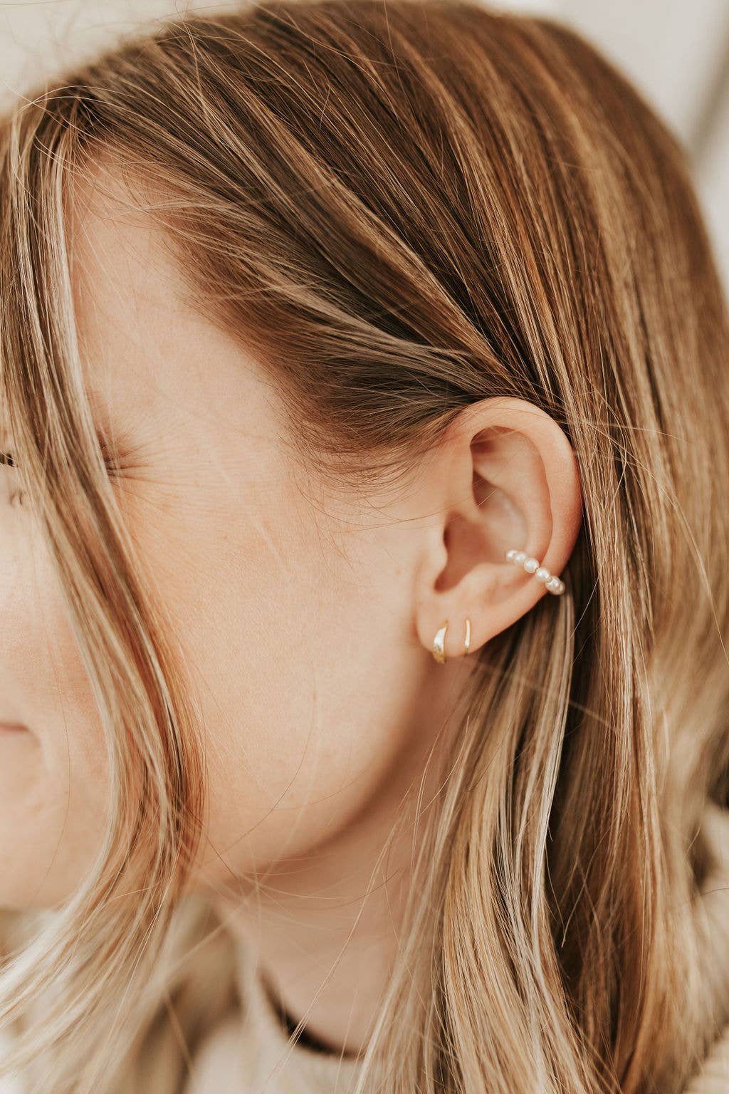 Princess Gold Filled Pearl Ear Cuff