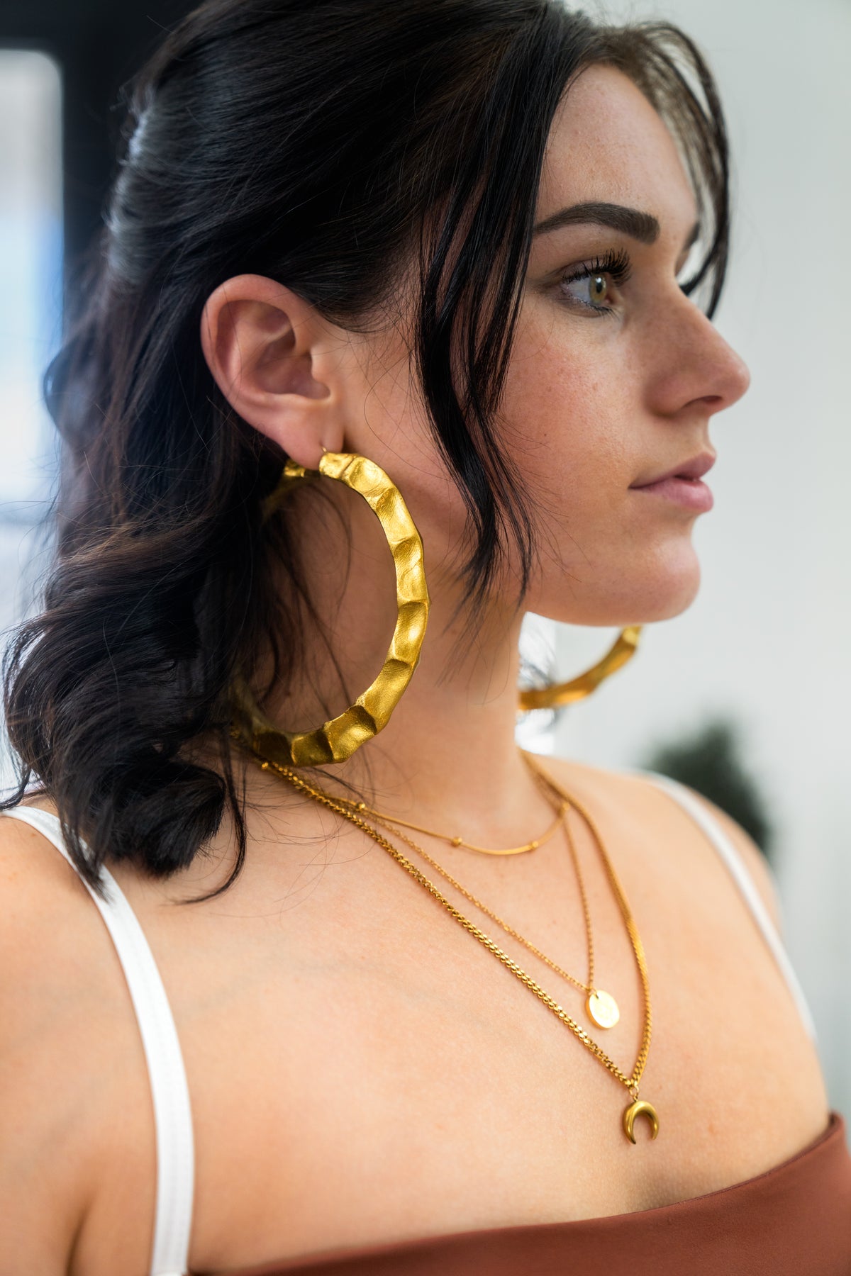 Round Bamboo Hoops, Oversized Hoop Earrings It's All Culture Jewelry