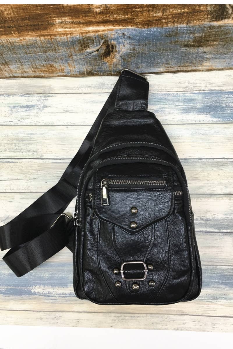 Solid Cross Body Sling Bag Desheng Enterprise (Black)