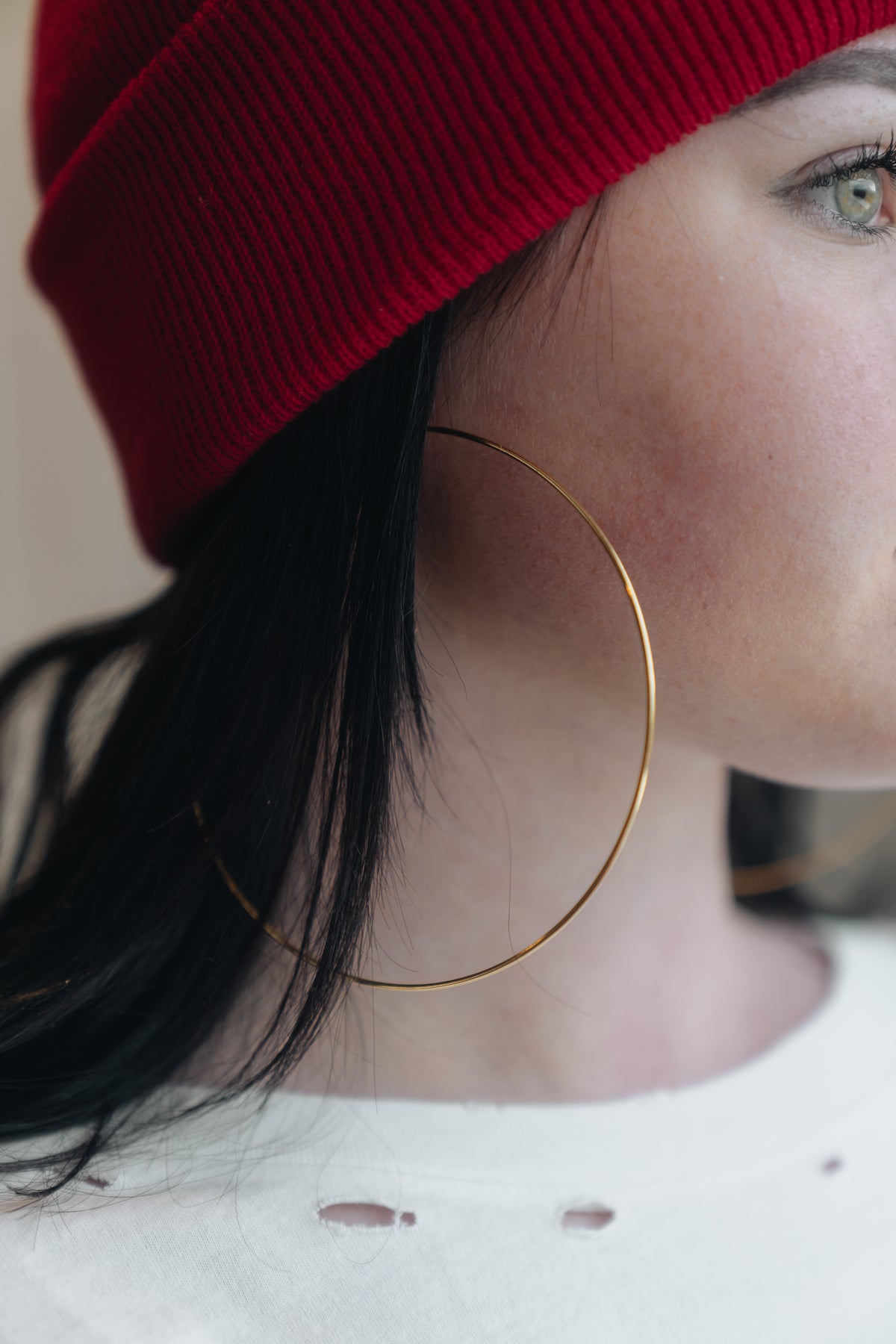 Secret Box Large Thin Hoop Earrings