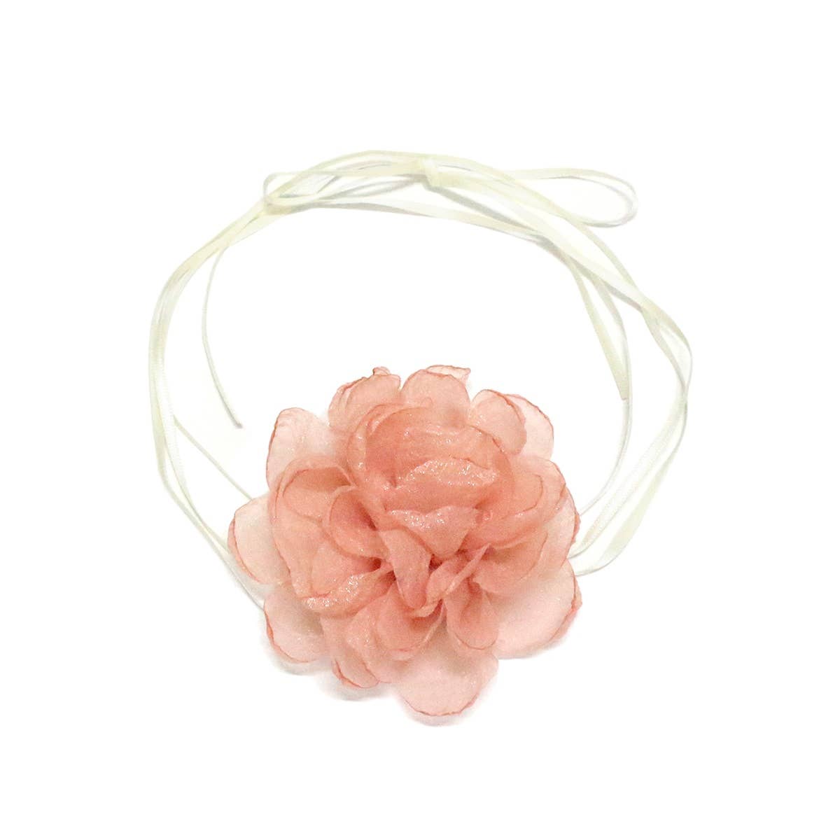 Shimmer Mesh Flower Wrap Chocker Necklace Girly