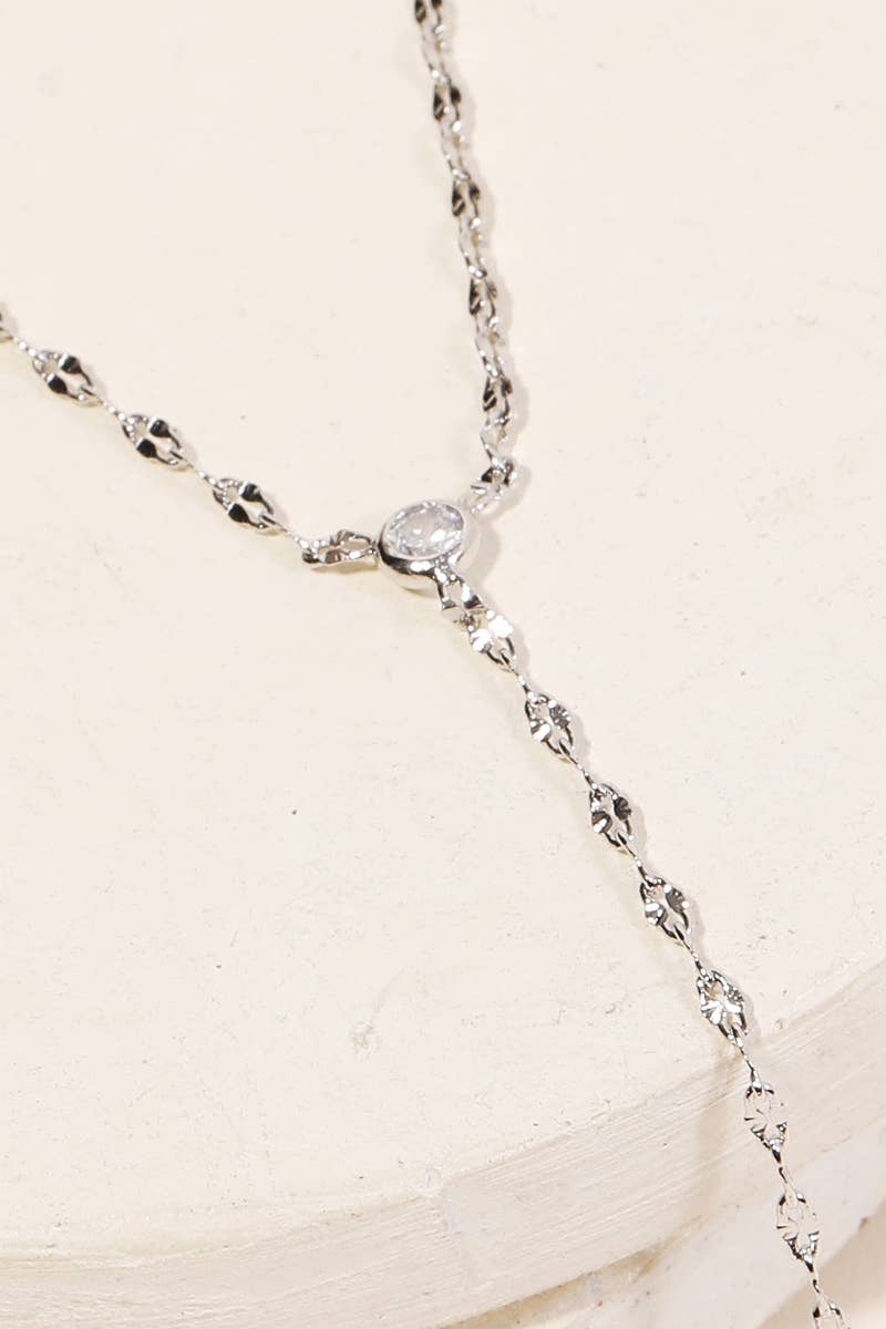 Dainty Chain Link Y Necklace Anarchy Street (Silver)
