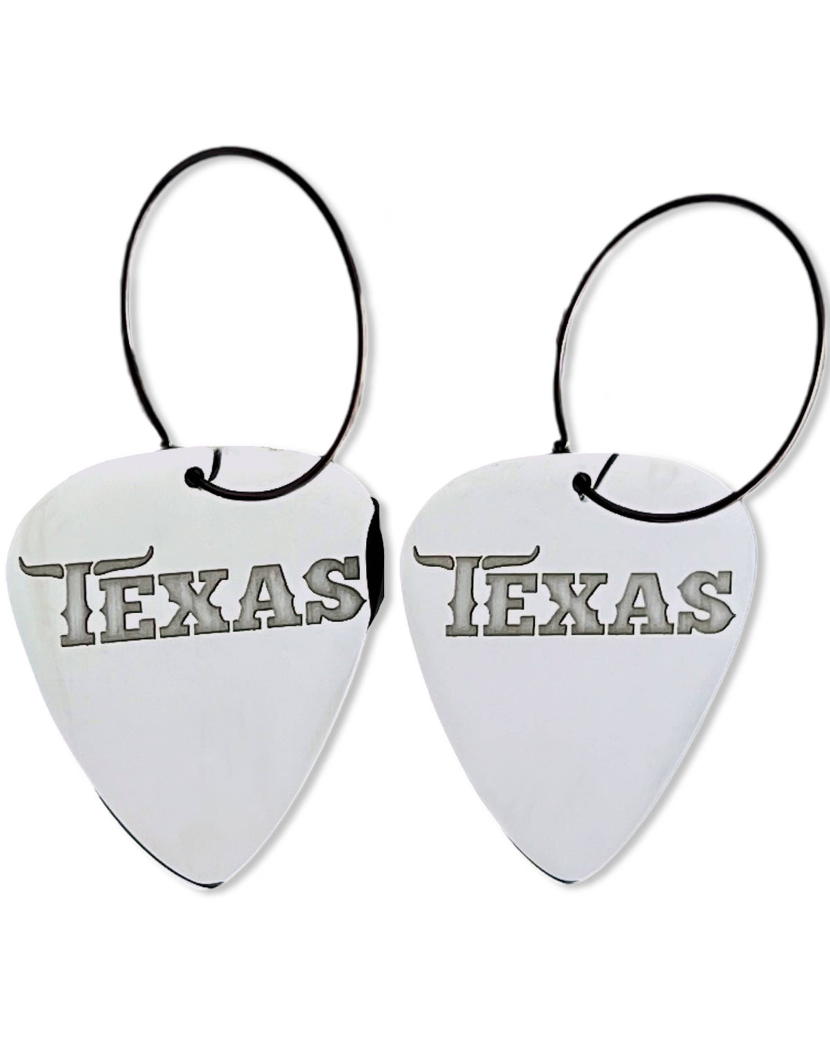 Texas Steel Reversible Single Guitar Pick Earrings
