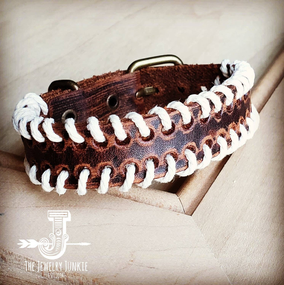 Vintage Brown Woven Leather Cuff Bracelet The Jewelry Junkie