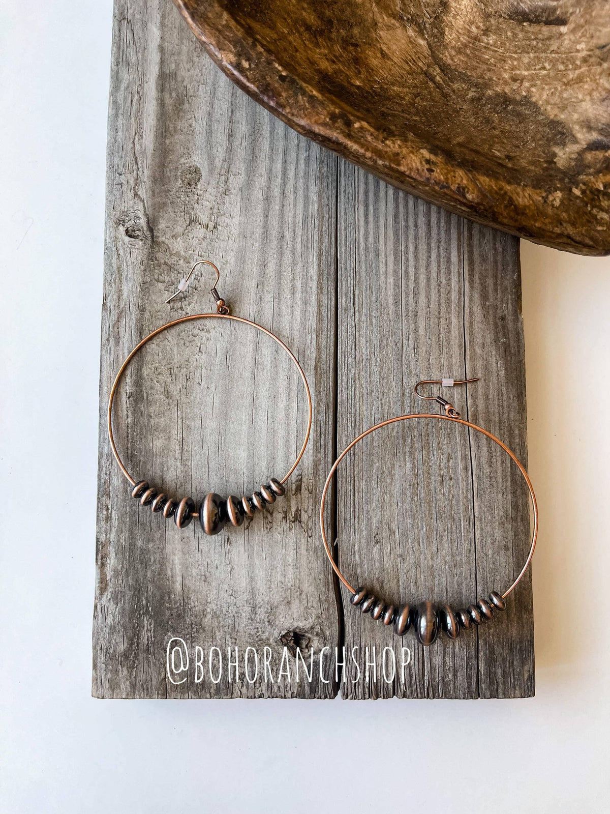 Western Navajo Bead Hoop Earrings