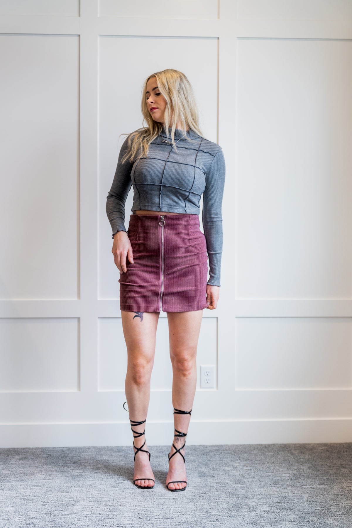 Corduroy Zip Up Mini Skirt Sweet Generis