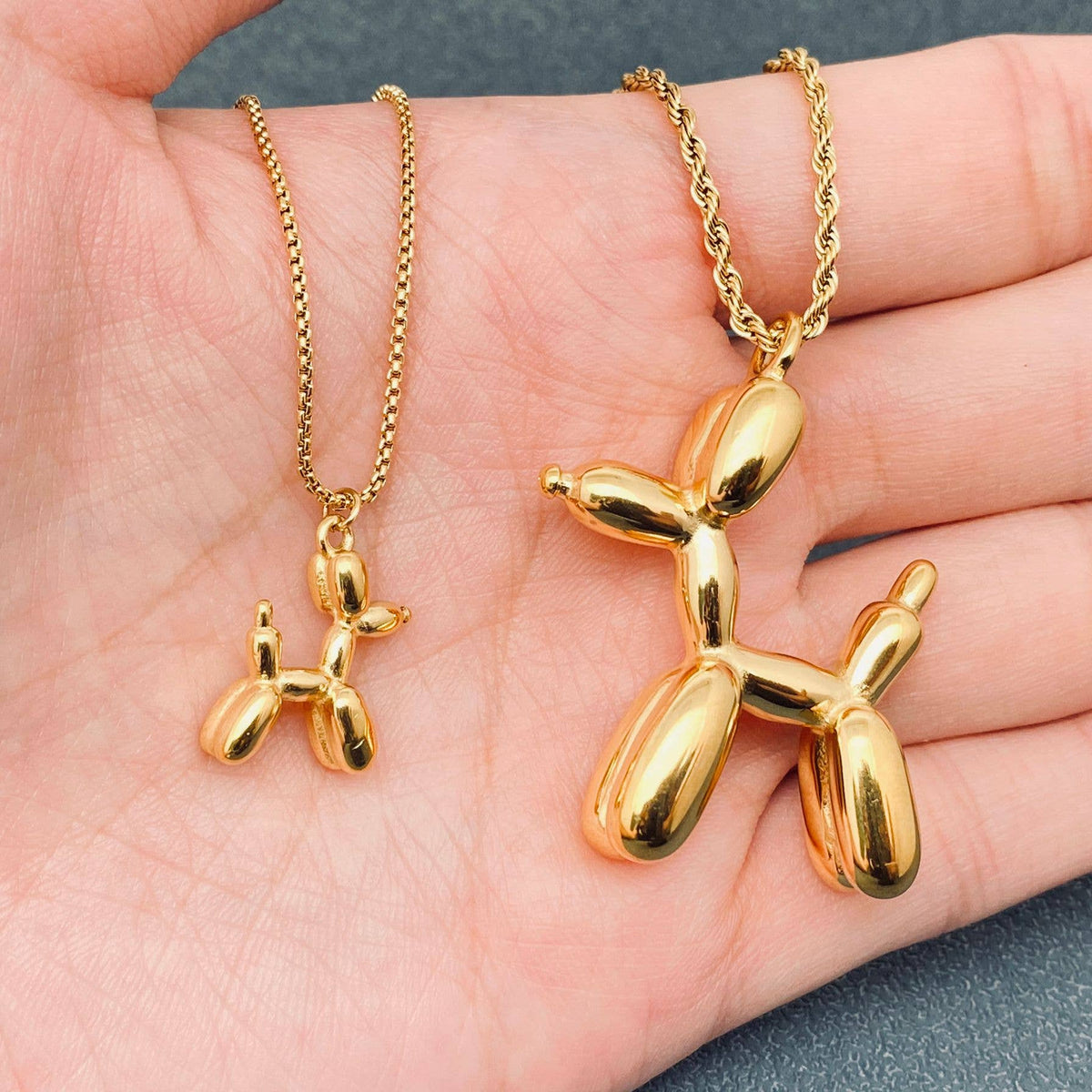 Small Balloon Dog 18K Gold-plated Stainless Steel Necklace Mio Queena