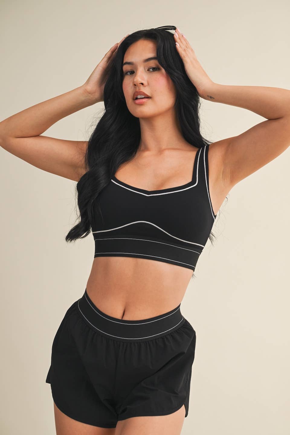 Contrast Thread Sports Bra by Kimberly C