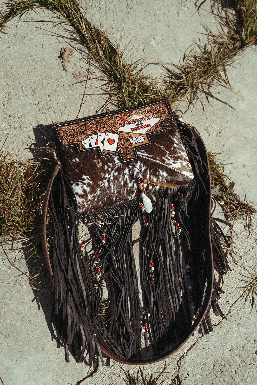 Cowboys And Rodeos Fringe Bag A Haute Southern Hyde by Beth Marie Exclusive